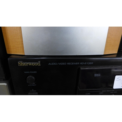 2301 - Pioneer sub woofer and Sherwood RD610R av-receiver-tuner amp