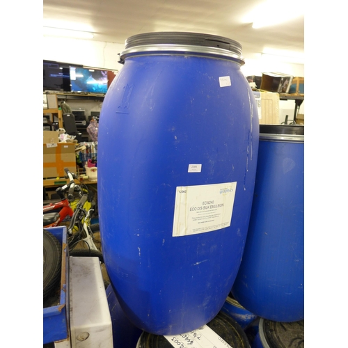 2384 - Three 125ltr vinyl storage barrels with clasp lids