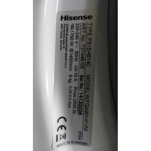 3236 - Hisense 9KG Inverter Washing Machine, Model: WFGA90141V Original RRP £399.99 + vat (256-3)  *  This ... 