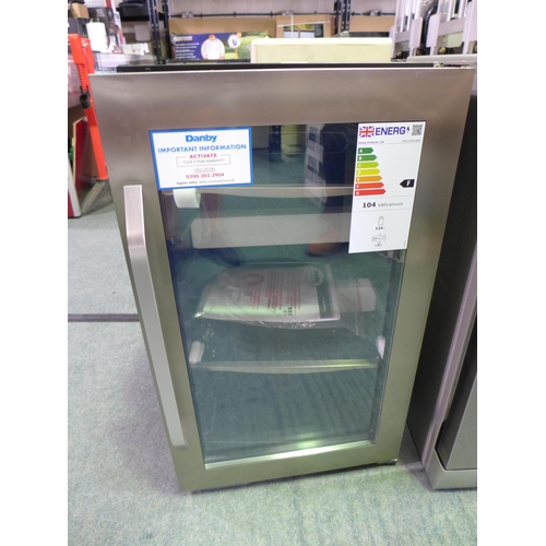 3033 - Danby Freestanding Undercounter Drinks Fridge in Stainless Steel (DBC122KD1BSS), Original RRP £358.3... 