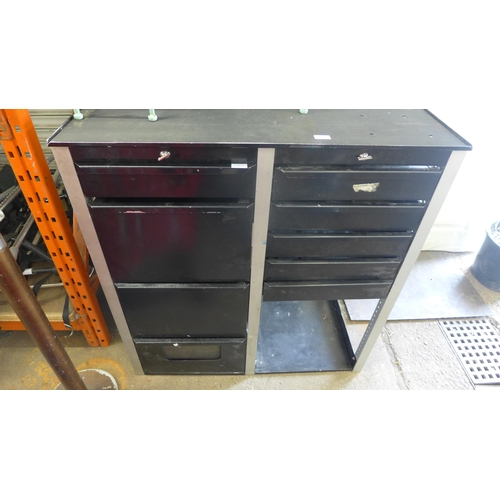 2366 - 9 Drawer tool chest for van or workshop; W98cm x D63cm x H107cm