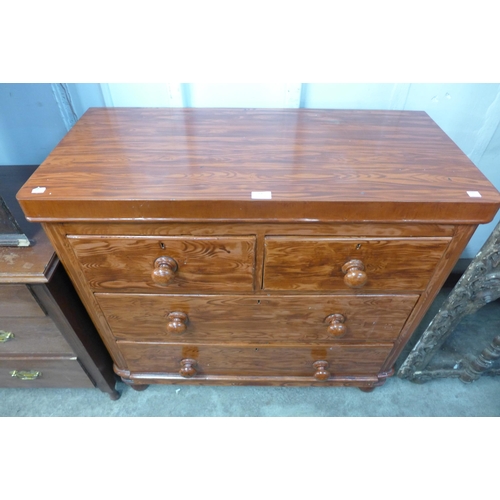 151 - A Victorian stained pine chest of drawers