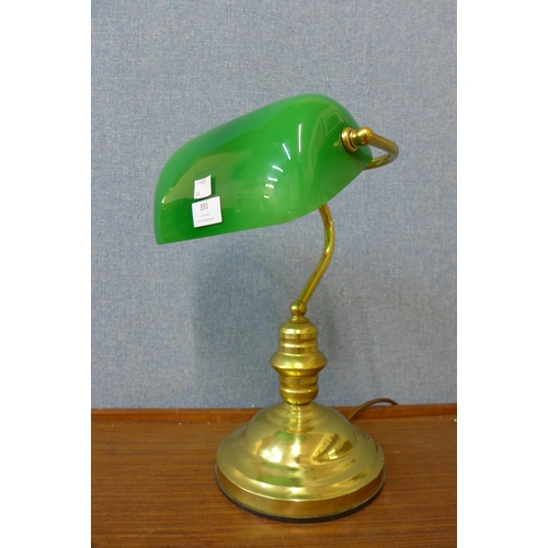 267 - A brass students desk lamp