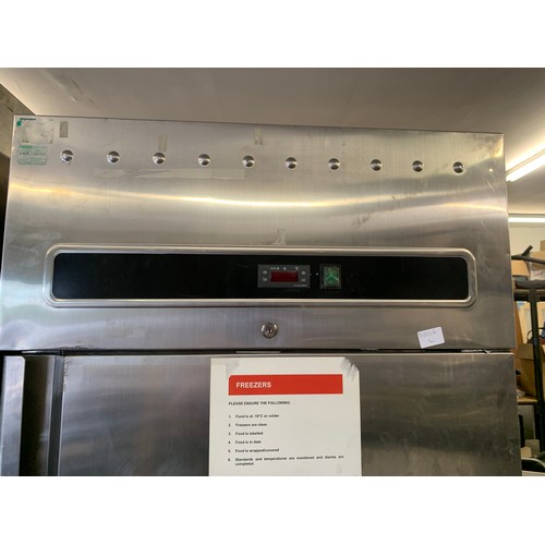 2280 - Aramark 8ft x 3ft approx. Stainless steel industrial freezer on wheels