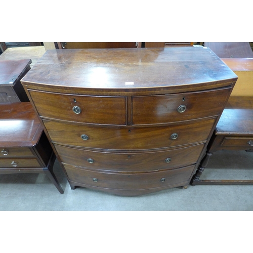 149 - A George III inlaid mahogany bow front chest of drawers