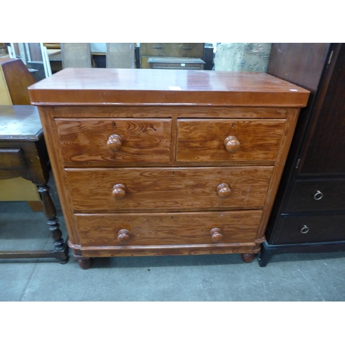 151 - A Victorian stained pine chest of drawers