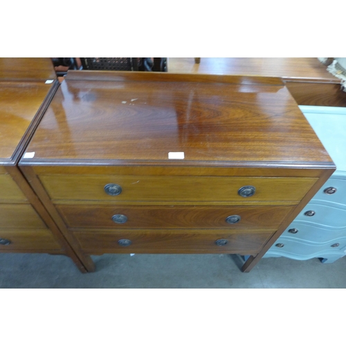 175 - An Edward VII inlaid mahogany chest of drawers and dressing chest