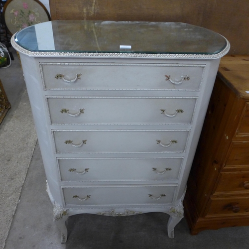 177 - A French style cream chest of drawers