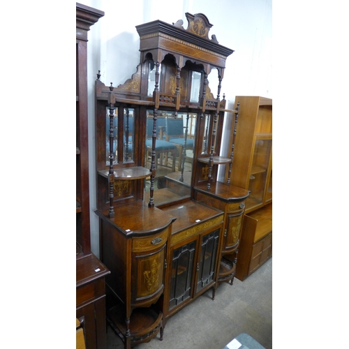 199 - An Edward VII inlaid rosewood mirrorback sideboard