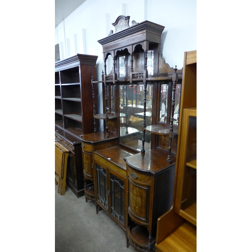 199 - An Edward VII inlaid rosewood mirrorback sideboard