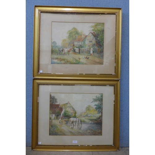 251 - Stanton Forbes, pair of rural landscapes, watercolour, framed