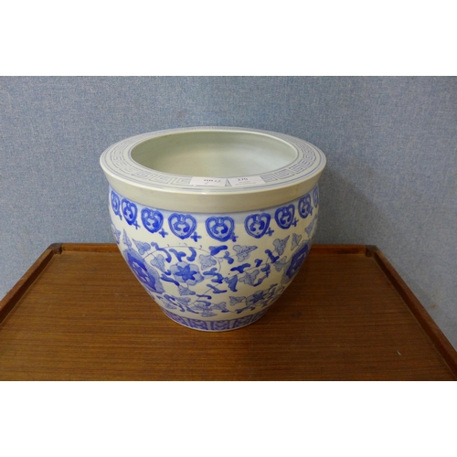 270 - A  Chinese style blue and white porcelain jardiniere