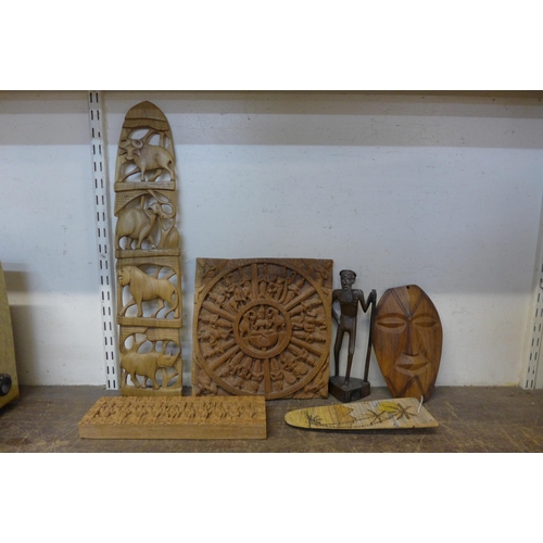 297 - Assorted Eastern wooden carvings