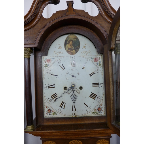 94 - A George III inlaid oak 8-day longcase clock