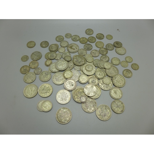 1133 - A collection of British coins, including 671g of 1920 to 1946