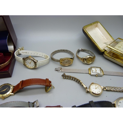 1137 - A collection of wristwatches and a travel clock