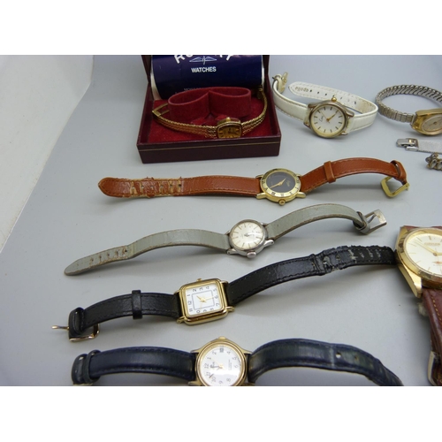 1137 - A collection of wristwatches and a travel clock