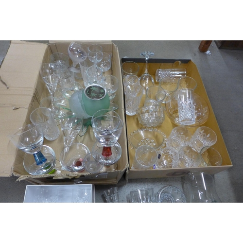 1157 - Two boxes of mixed glasses, wine glasses, tumblers, etc. **PLEASE NOTE THIS LOT IS NOT ELIGIBLE FOR ... 