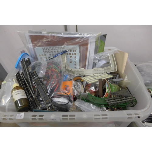 1174 - Two boxes of model railway diorama/layout accessories including Hornby, Peco, etc. **PLEASE NOTE THI... 