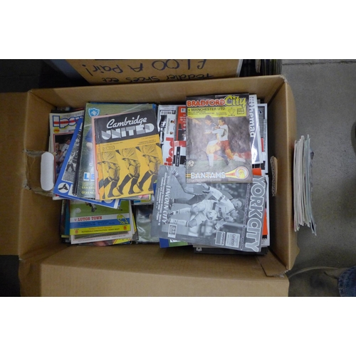 1182 - Three boxes of football programmes including Sheffield Wednesday, Sunderland, Derby, Manchester Unit... 