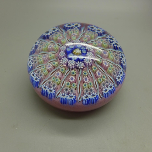 632 - A Caithness glass paperweight, boxed and one other Millefiori glass paperweight