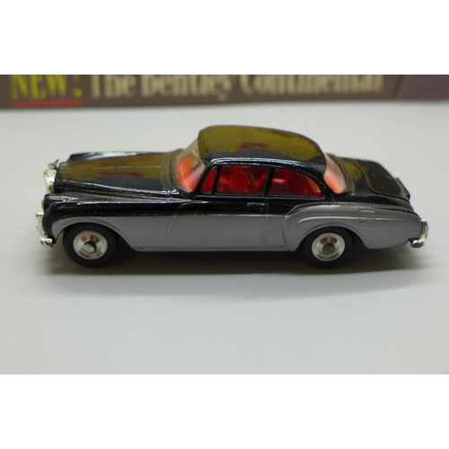 659 - A Corgi Toys Bentley Continental Sports Saloon die-cast model vehicle with shop display card