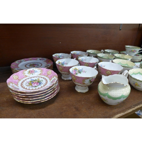 679 - Royal Albert tea wares; Prudence and Lady Carlyle, both six setting and Prudence with sugar bowl and... 