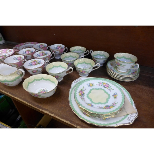 679 - Royal Albert tea wares; Prudence and Lady Carlyle, both six setting and Prudence with sugar bowl and... 