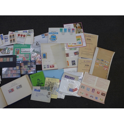 708 - Stamps; a box of stamps, covers, club books, etc.