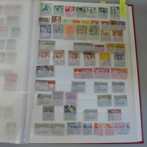 717 - Two albums of stamps, modern stock books, full of GB, Canada, Commonwealth and other foreign used st... 