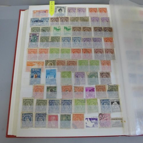 717 - Two albums of stamps, modern stock books, full of GB, Canada, Commonwealth and other foreign used st... 