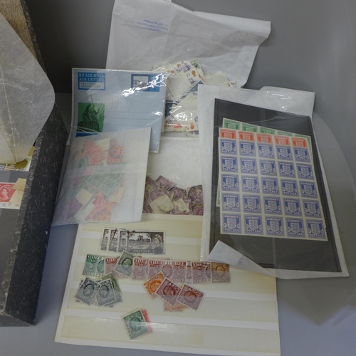 737 - Stamps; a box file of GB stamps, covers, etc.