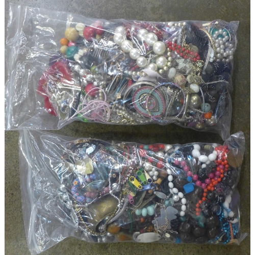 740 - Two bags of fashion jewellery