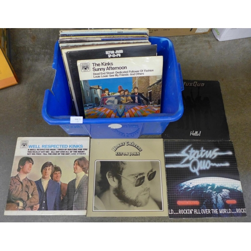 741 - Over twenty LP records, The Kinks x 2, Elton John x 3, Phil Collins, Genesis, etc.