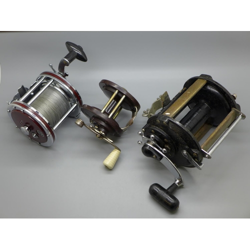 745 - Three sea fishing reels; Gilfin Model 1200, Grice & Young Tatler, Penn 85