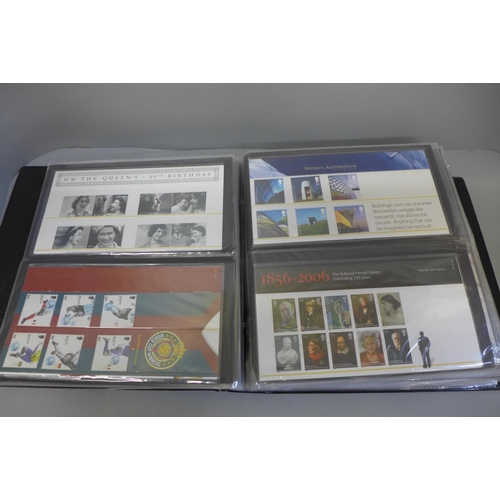 756 - An album of Royal Mail Stamp packs, 84 sets in total