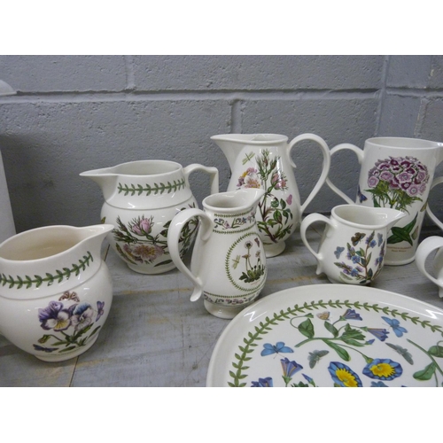 819 - Portmeirion Botanic Garden jugs and two circular sandwich plates (13) **PLEASE NOTE THIS LOT IS NOT ... 