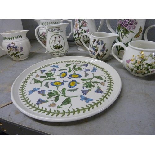 819 - Portmeirion Botanic Garden jugs and two circular sandwich plates (13) **PLEASE NOTE THIS LOT IS NOT ... 