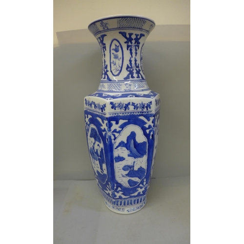 838 - A Chinese blue and white vase, 46cm