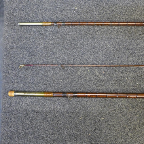 852 - Hardy salmon fishing rod, 15ft split cane, serial no. A32587, circa 1908