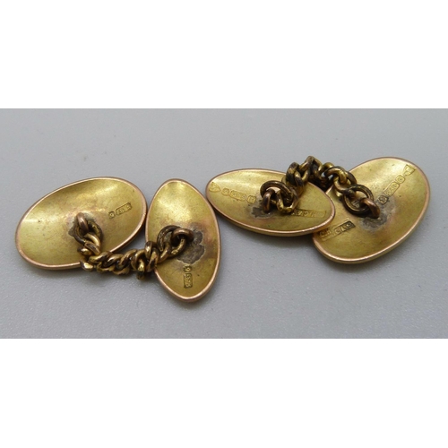 955 - A pair of 9ct gold cufflinks, 6.9g