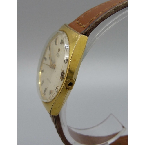 966 - An Omega De Ville automatic wristwatch, circa 1970, 20 micron gold electro plated case, (lacking cro... 