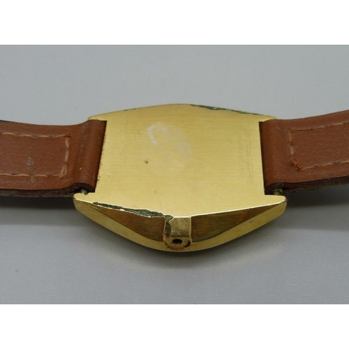 966 - An Omega De Ville automatic wristwatch, circa 1970, 20 micron gold electro plated case, (lacking cro... 