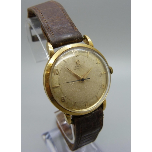 967 - A gentleman's 14ct gold Omega automatic wristwatch, 32mm case