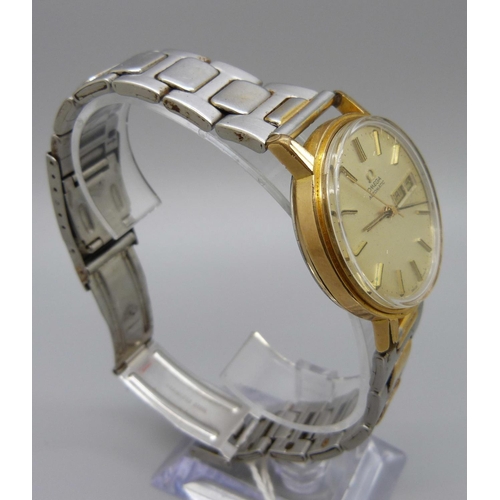 968 - An Omega automatic day-date wristwatch, the case back bears inscription dated 2002