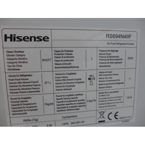 3049 - Hisense Side By Side Stainless Steel Fridge Freezer (model no.:- RS694N4IIF), original RRP £799.98 +... 