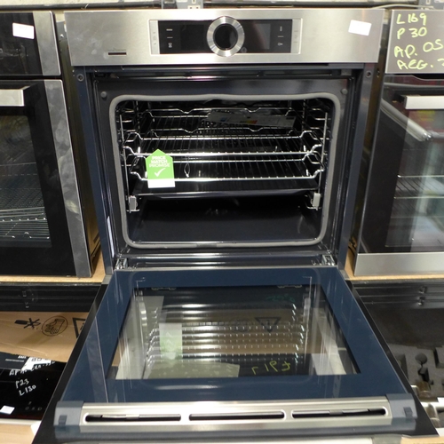 3071 - Bosch Serie 8 Home Connect Single Pyrolytic Oven (H595xW595xD548) - model no:- HBG6764S6B, original ... 