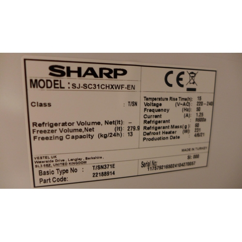 3142 - Sharp Inox Tall Freezer (280l) (model no.:- SJ-SC3, CHXIF), original RRP £416.66 + VAT * This lot is... 