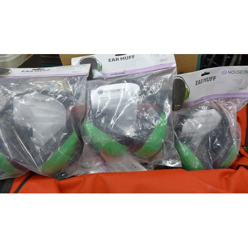 2125 - Milwaukee canvas toolbag plus six sets of sealed ear defenders