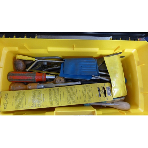 2165 - Three plastic toolboxes containing mixed handtools